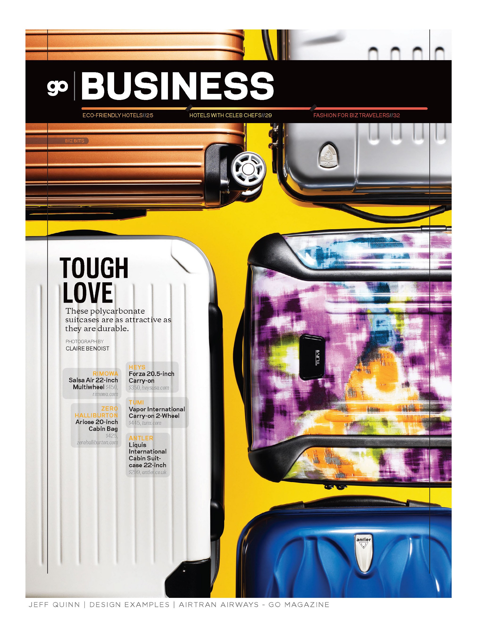Go Magazine - Front of book design work - Jeff Quinn