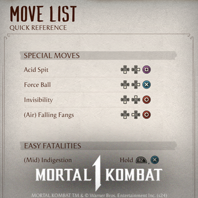 Move List - Kara Zisa Illustrator & UI Artist