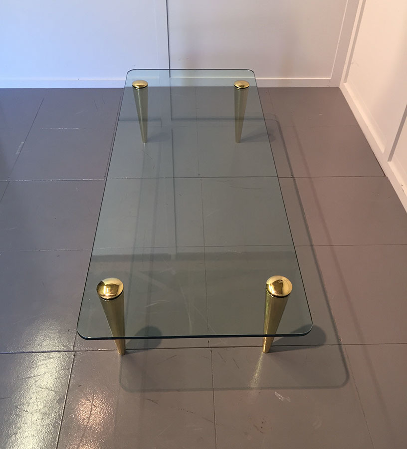 Rare Brass Legged Table by Gilbert Rohde. USA c 1938 - www.philipvarma.com
