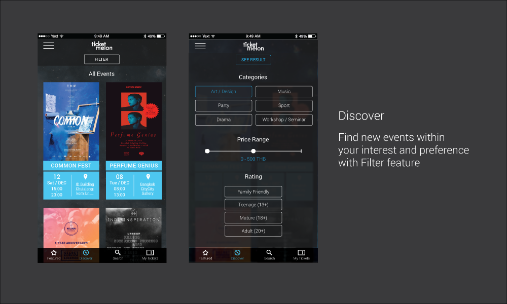 Ticketmelon's Attendee App - Paphavee's Collectives