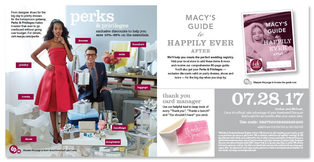 Macy's Registry Welcome Mailer - Design Portfolio