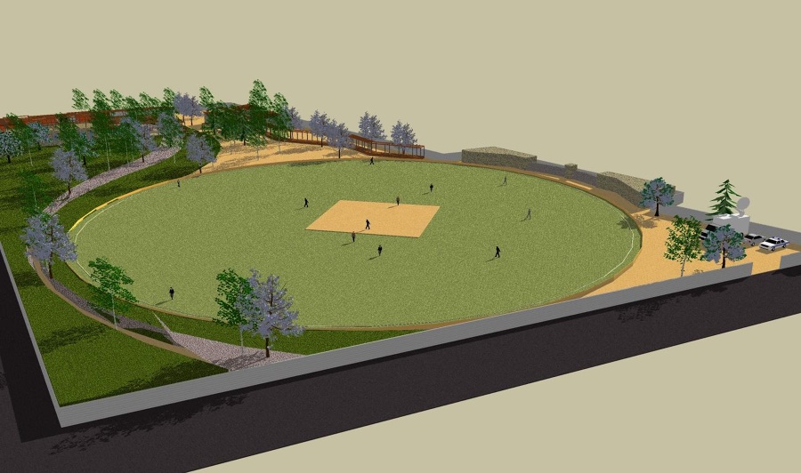 Cricketground with supporting recreational activities The Architects