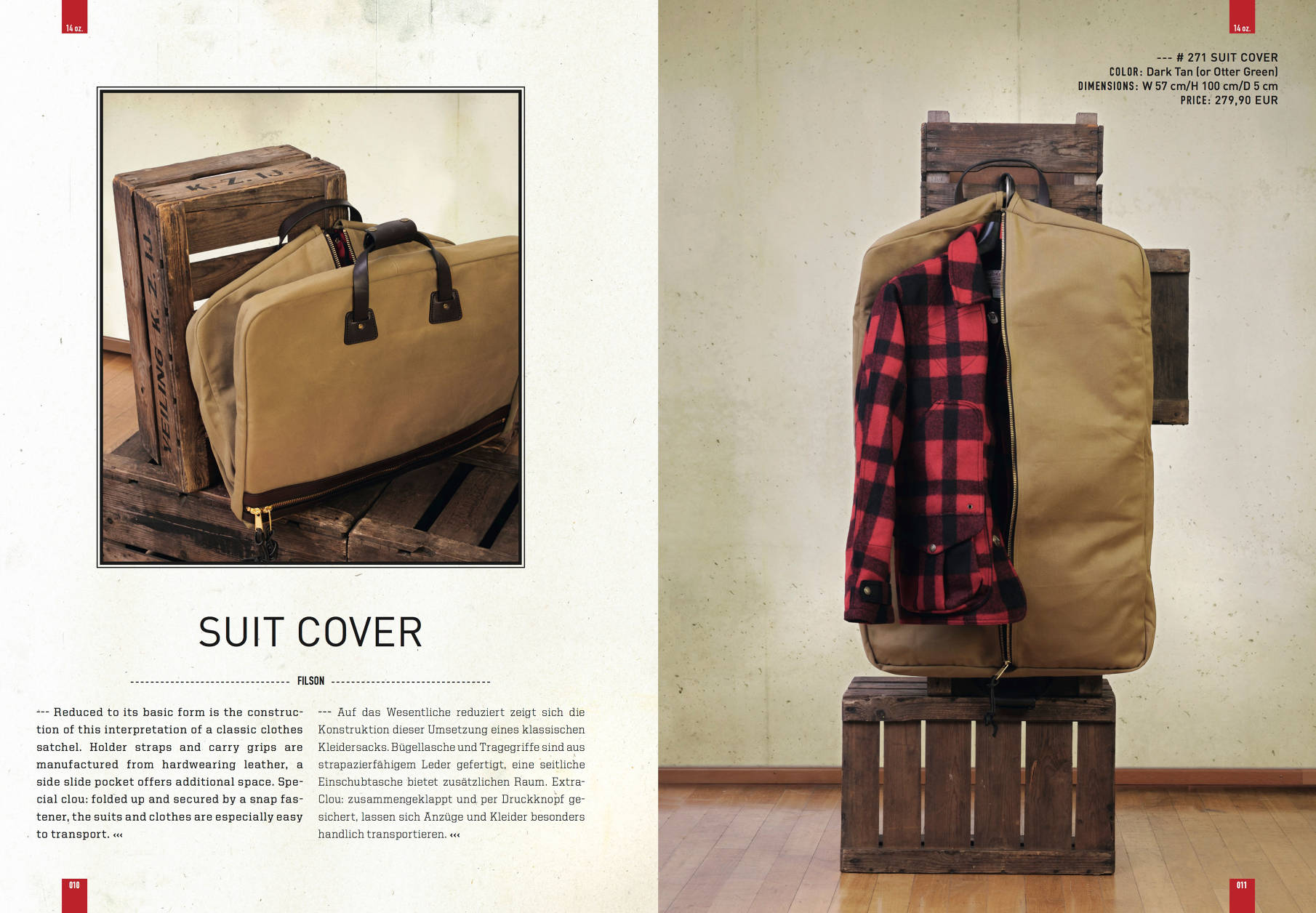filson suit cover