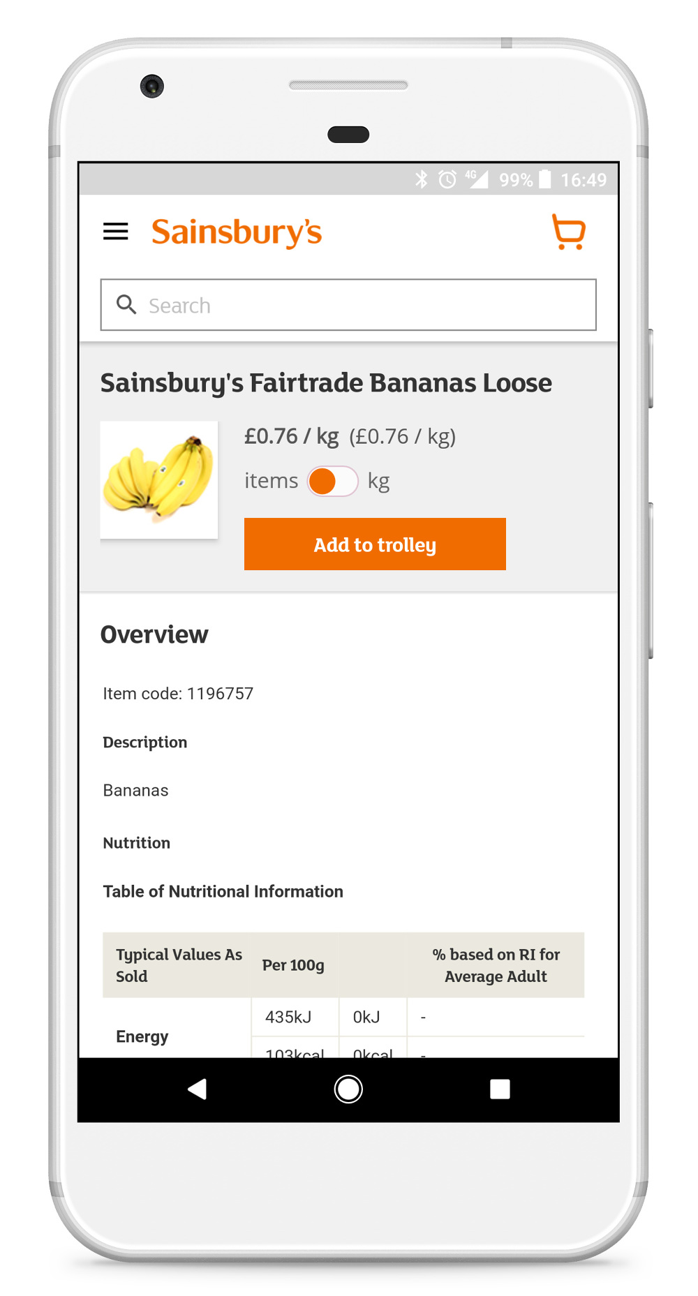Sainsbury's grocery app Tom Lancaster