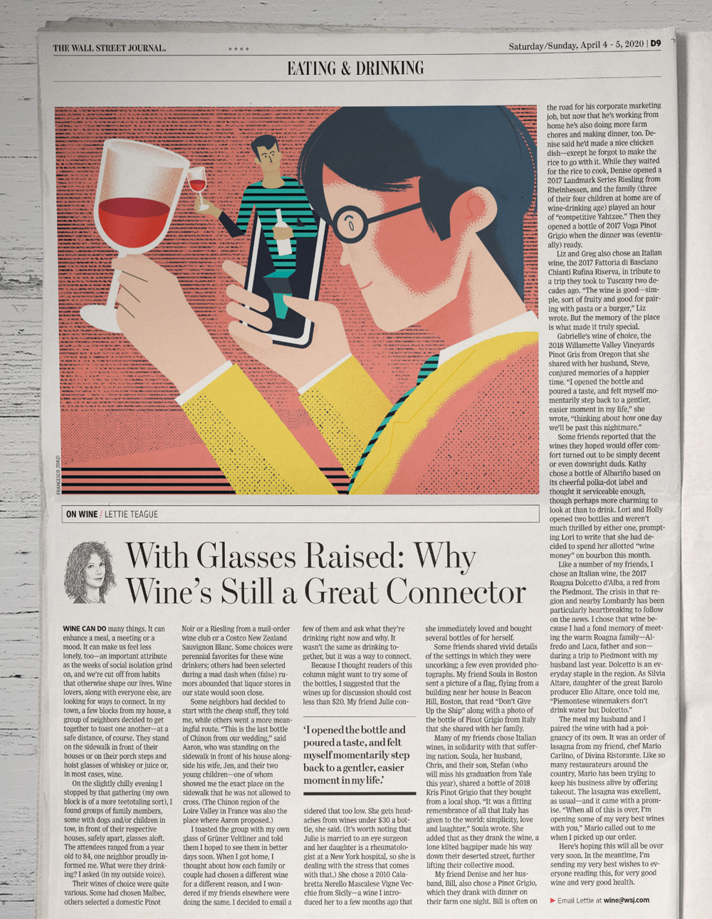 Virtual Wine Pairing francesco zorzi illustration