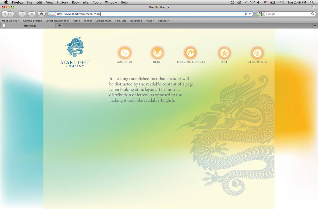 starlight company tania jain starlight website design