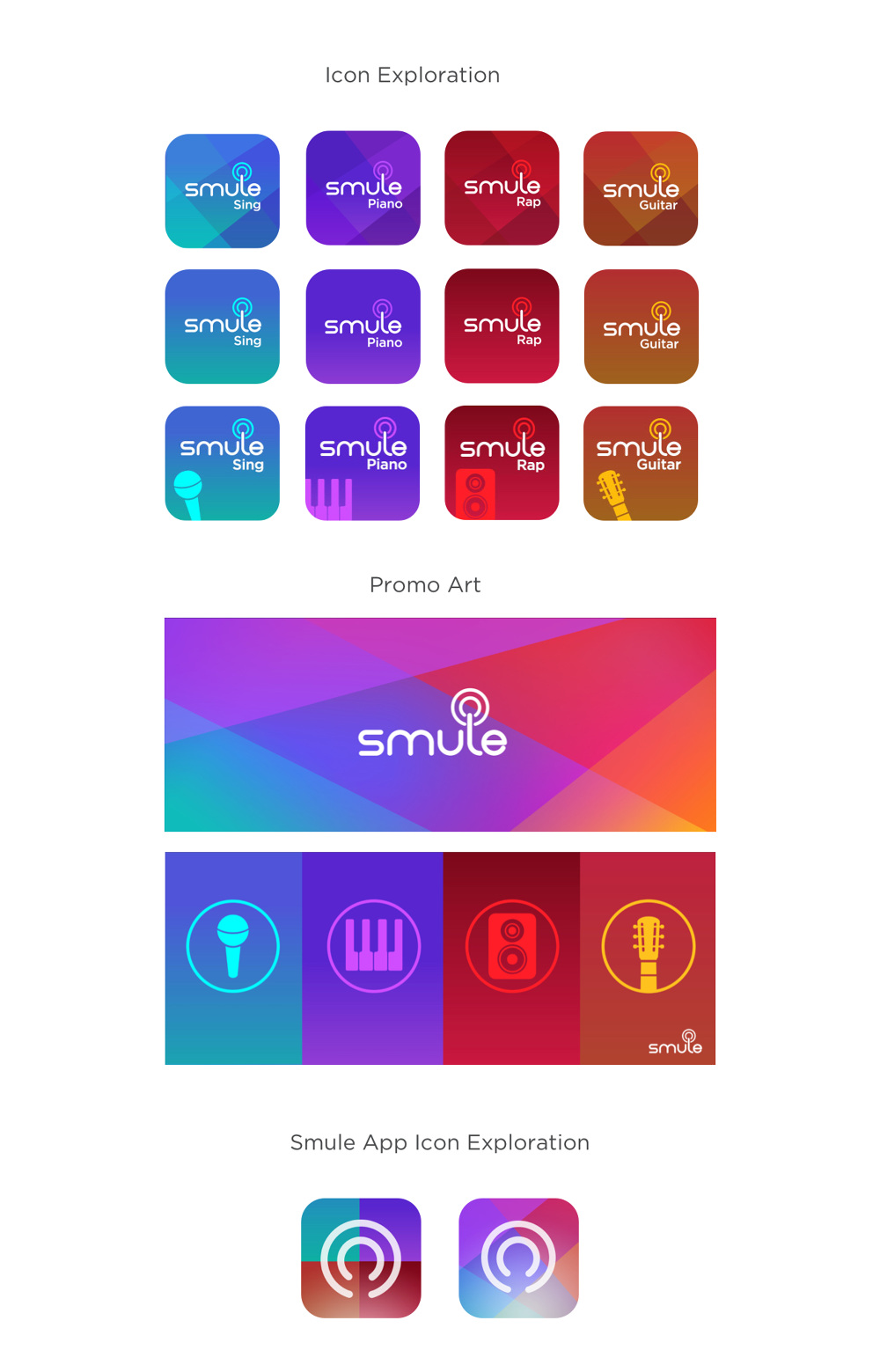 App Icon Redesign and Brand Exploration Smule Inc Madeleine James Design