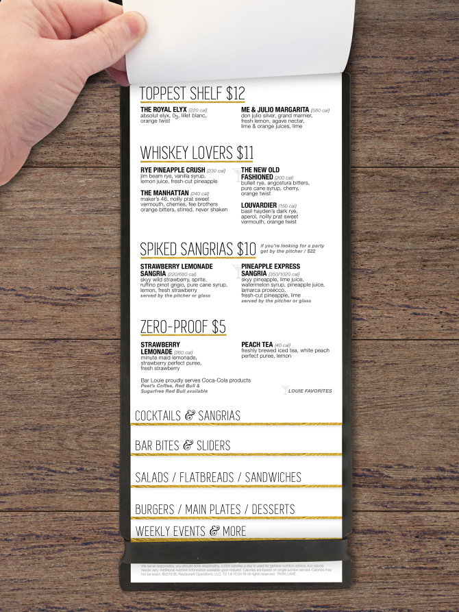 Bar Louie Menu Refresh 2018 Candice Brooke Graphic Designer