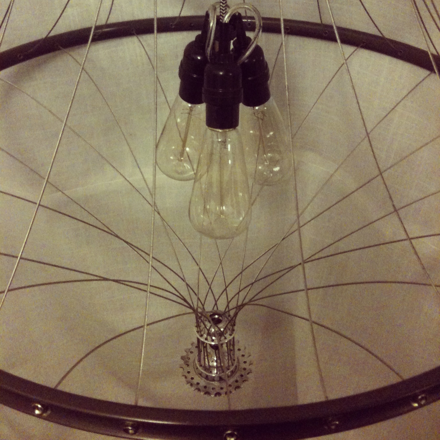 Bike Wheel Chandelier Hayden Wood Metal Design