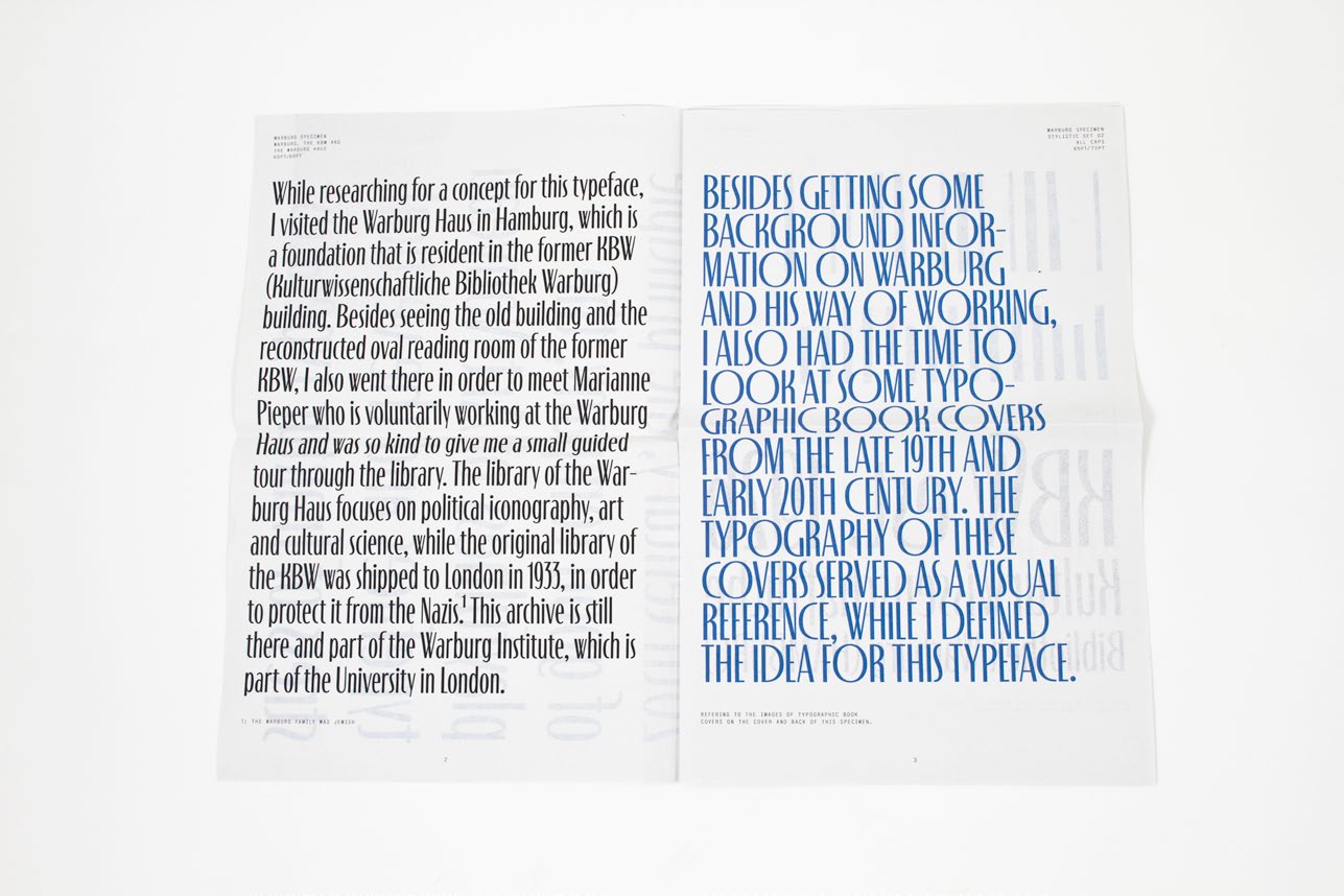 Warburg typeface &visual identity Bernd Volmer — Type and Graphic Design