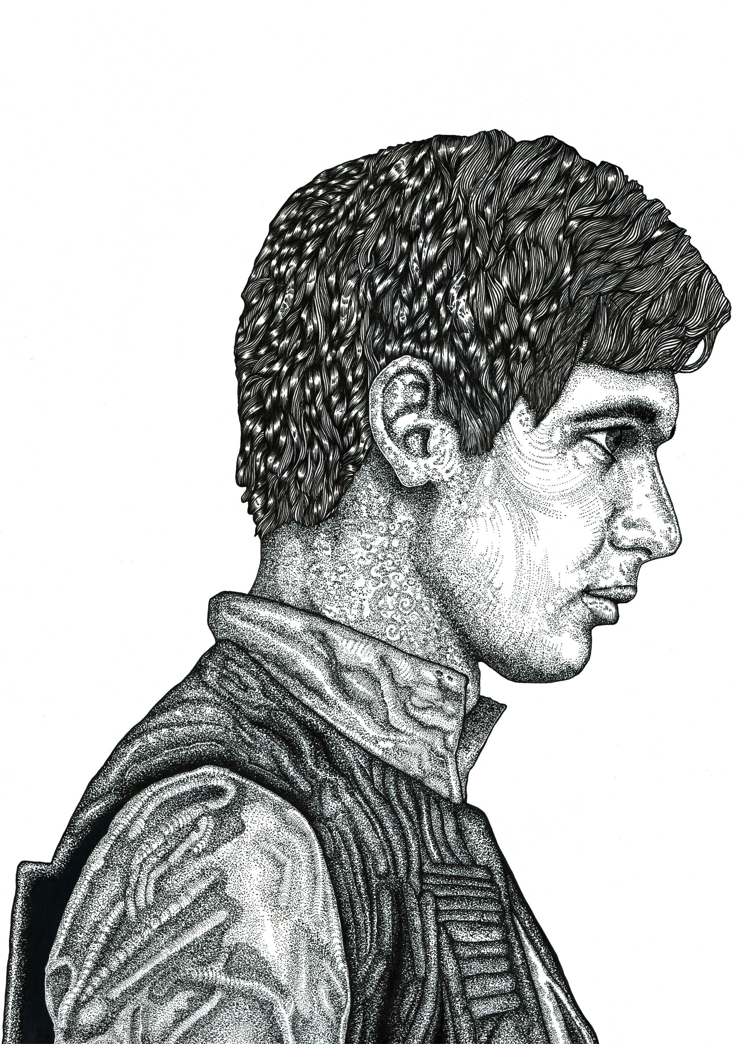 Han Ink Robin Han Solo Ink Portrait - Sam Marsh Illustration & Design