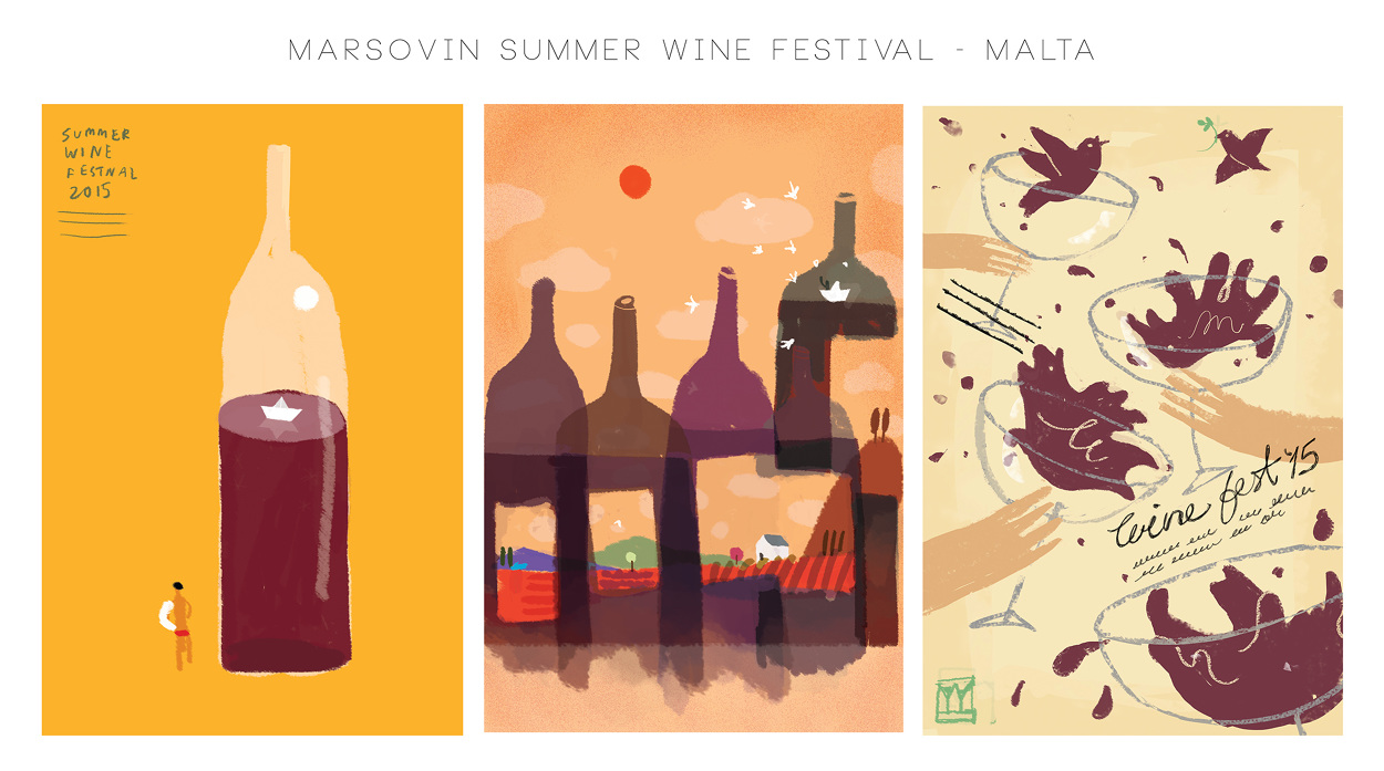 Jerusalem Wine Festival Abigoh Illustration