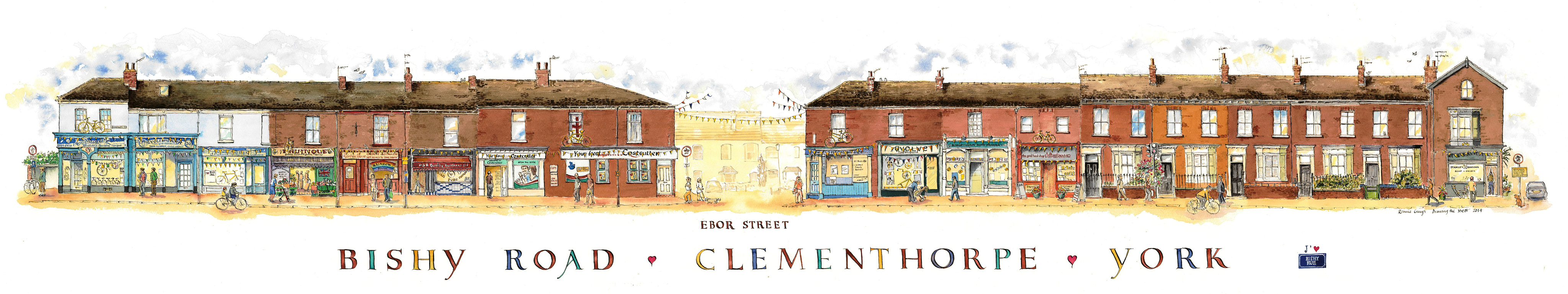 York, Bishy Road, East Side Drawing The Street