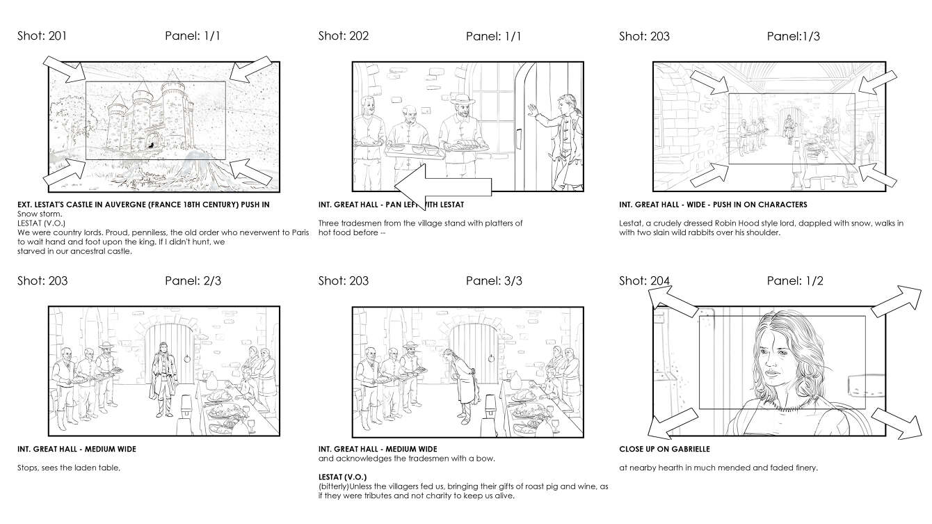 Interview Visual Storyboard Interview with the Vampire Storyboard - seanvec.com
