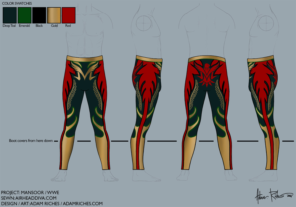 WWE RING GEAR / COSTUME DESIGN Adam Riches