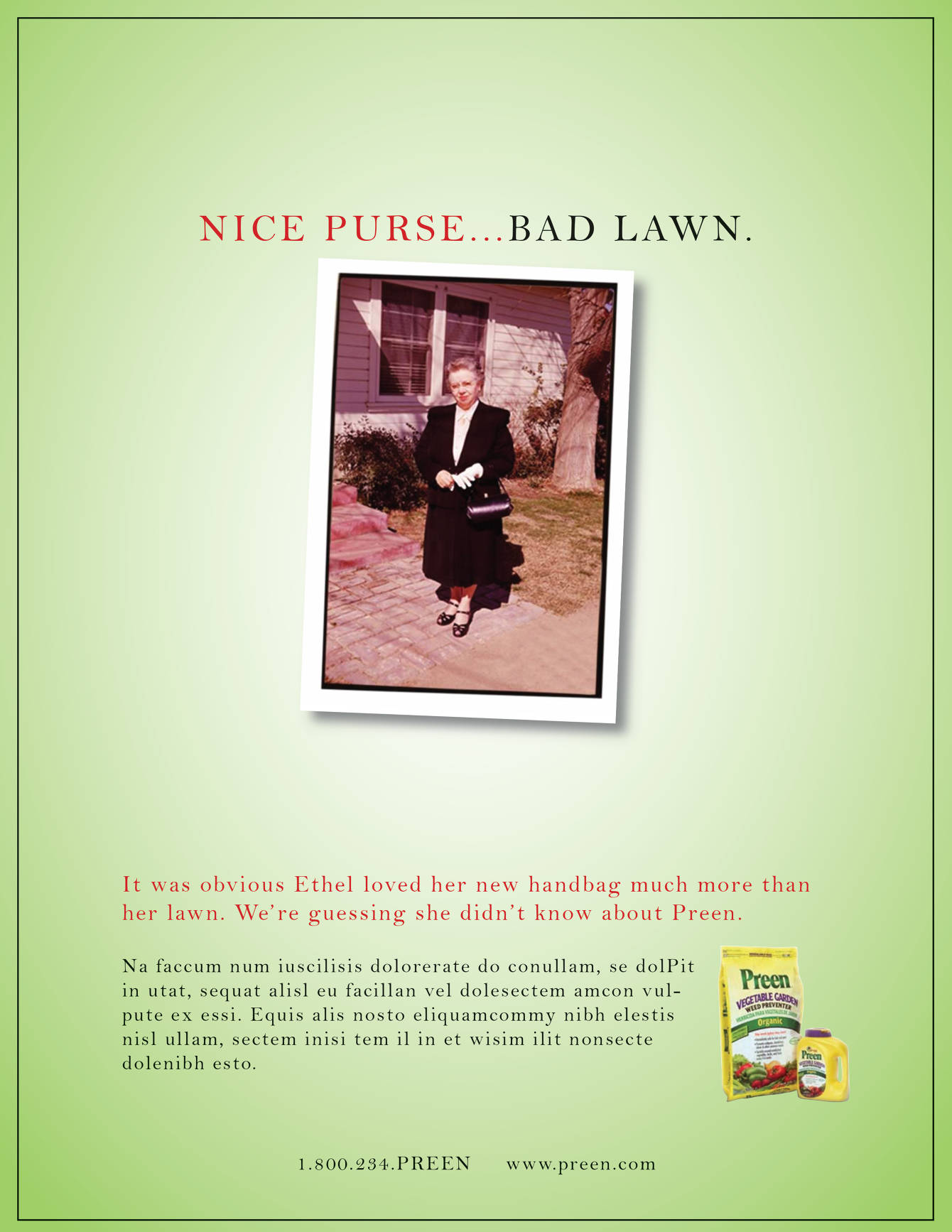 Preen weed killer print ads tm creative direction