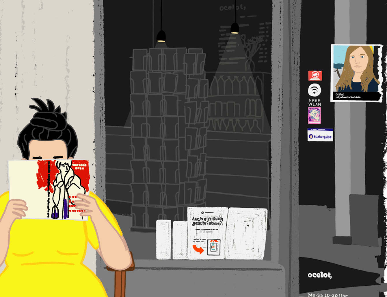 "ocelot, not just another bookstore"-Postcard - Yuky Ryang