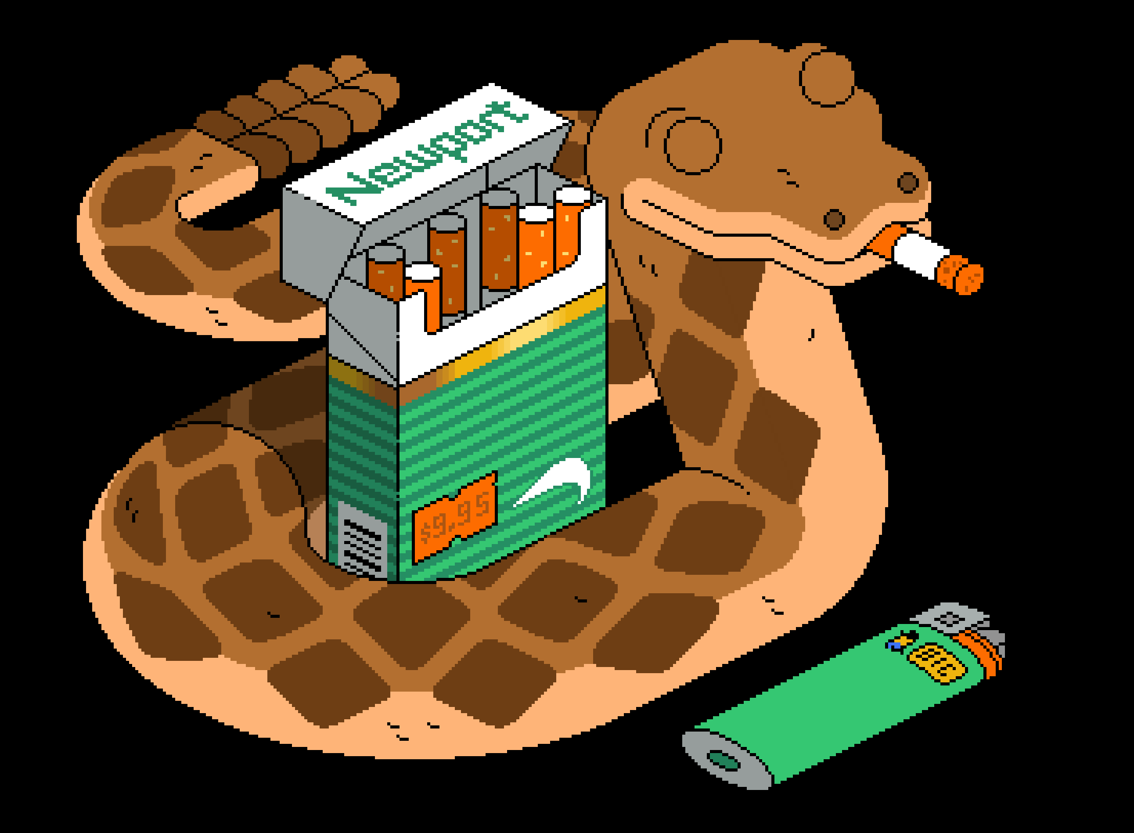 Sssammy the Sssmoker - Nick Little Illustration