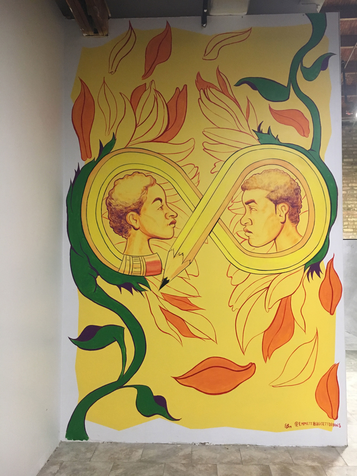 Art in Motion Mural Emmett Baggett Illustration