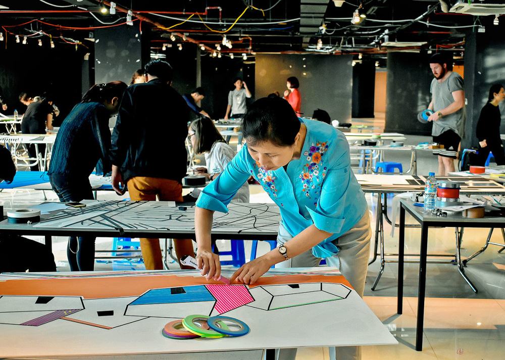 Tape art around the world Hanoi Tape Art Collective Berlin