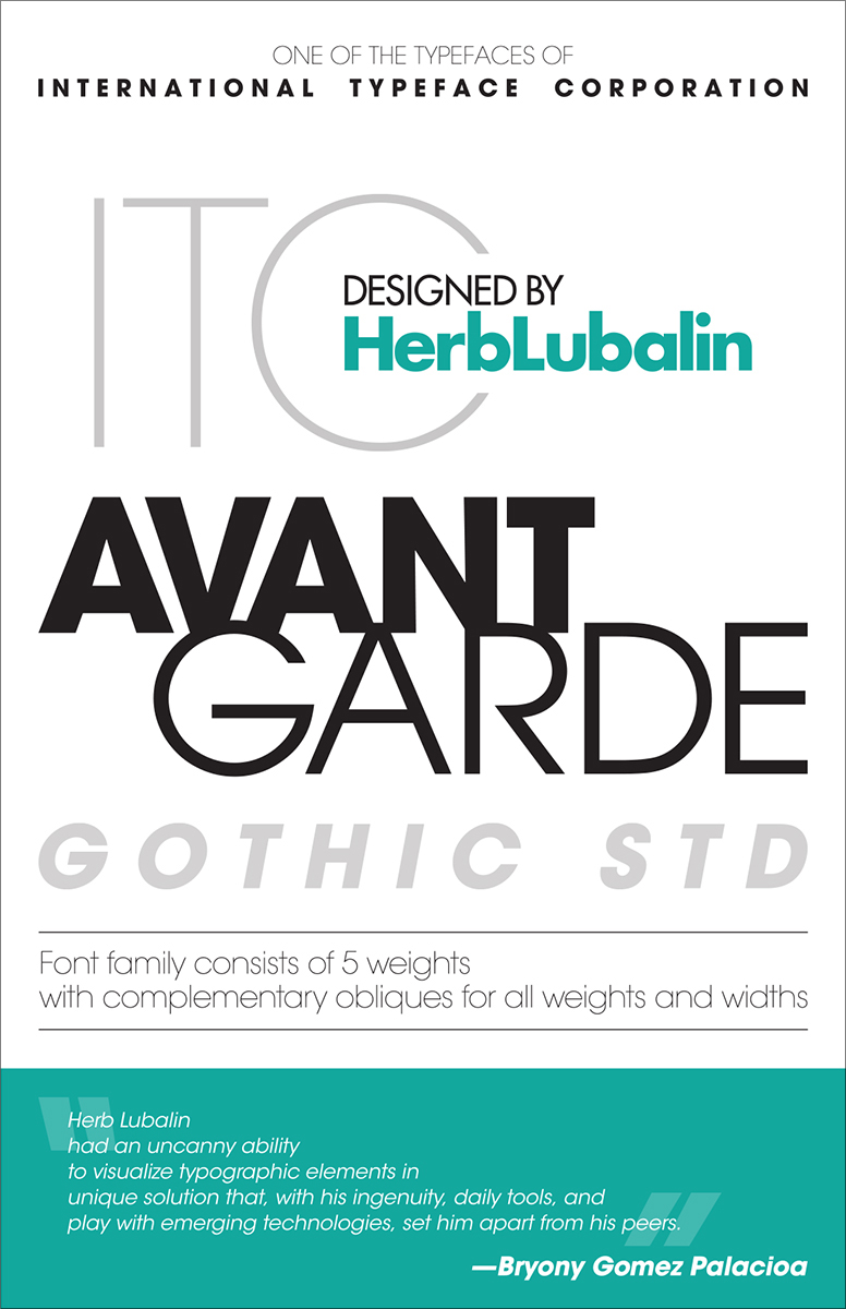 ITC Avant Garde poster Jin Li