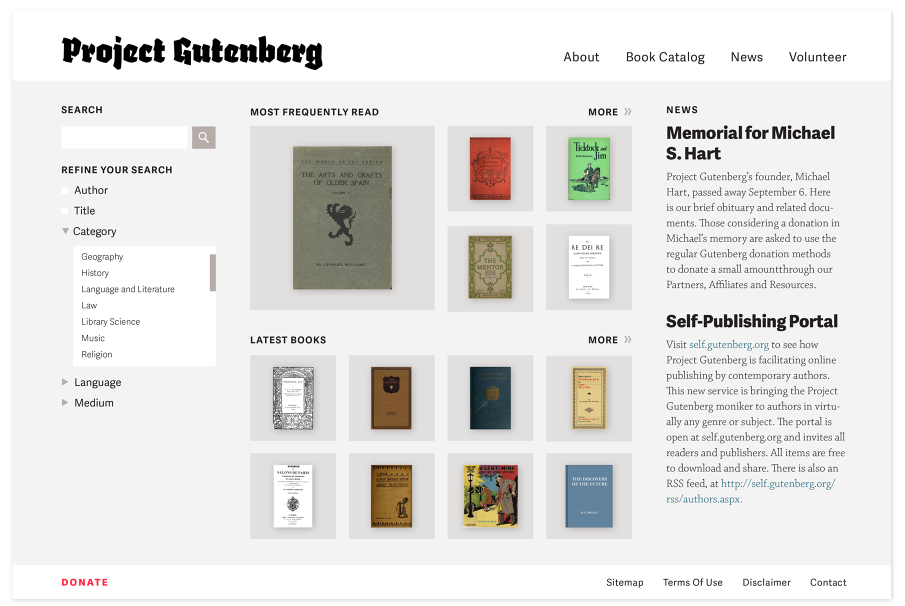 Project Gutenberg - Website Redesign - Adina Radke - Portfolio