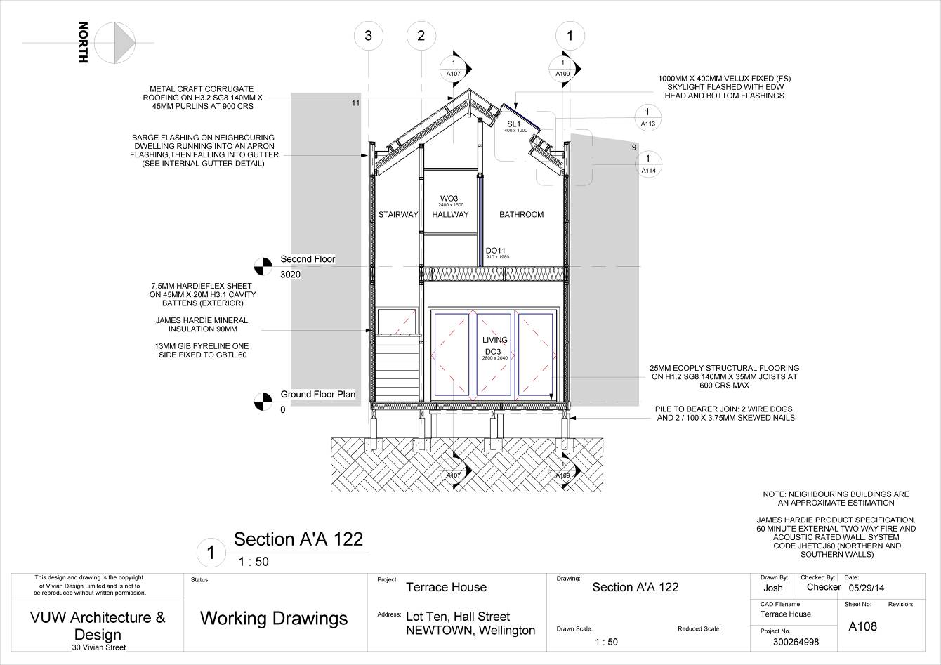 Terrace House Construction Drawings joshjoemcindoearchitecture