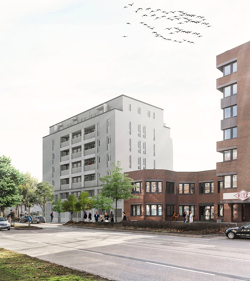 Wohn und Geschäftshaus Wandsbeker Zollstraße, Hamburg STUDIO MARS