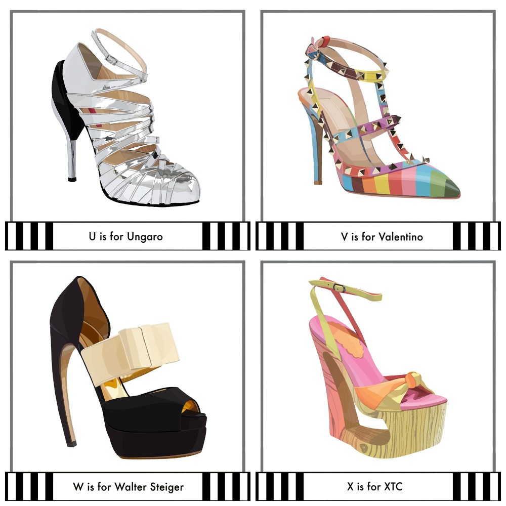 Designer Shoes From A to Z - Illustration & Design by Niki Sauter