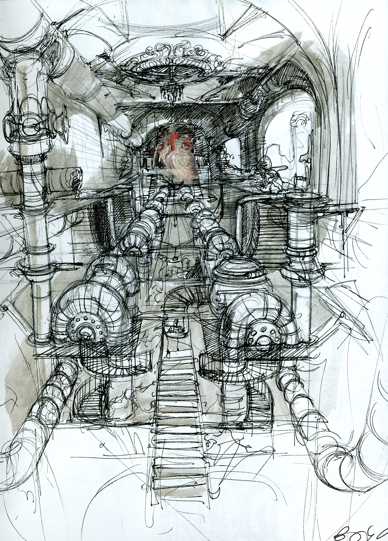 Sketch of Engineering and art - AI Arch Design, image size:1340x1866