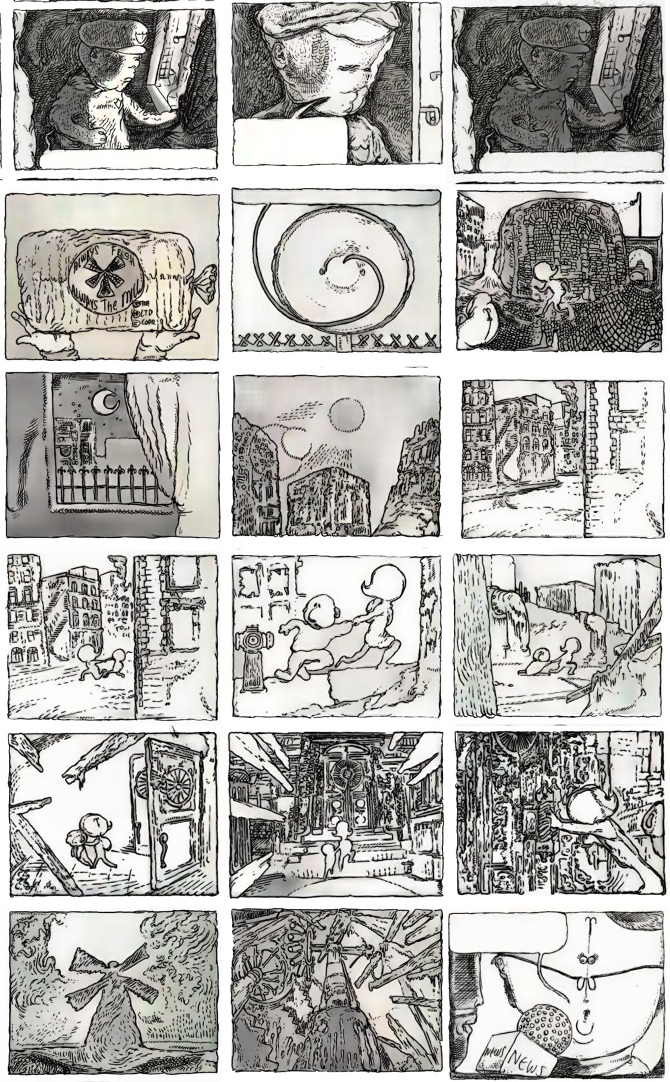 Parallel Structure Comic Example Sequential Comic Layout with Urban Ruins, Symbolic Motifs, and ...