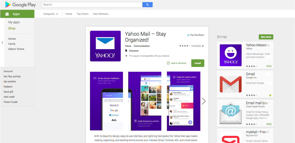 Yahoo Mail Screenshots - J Molina Design