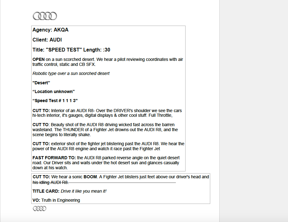Speed Test Script Audi Digital Garynueman