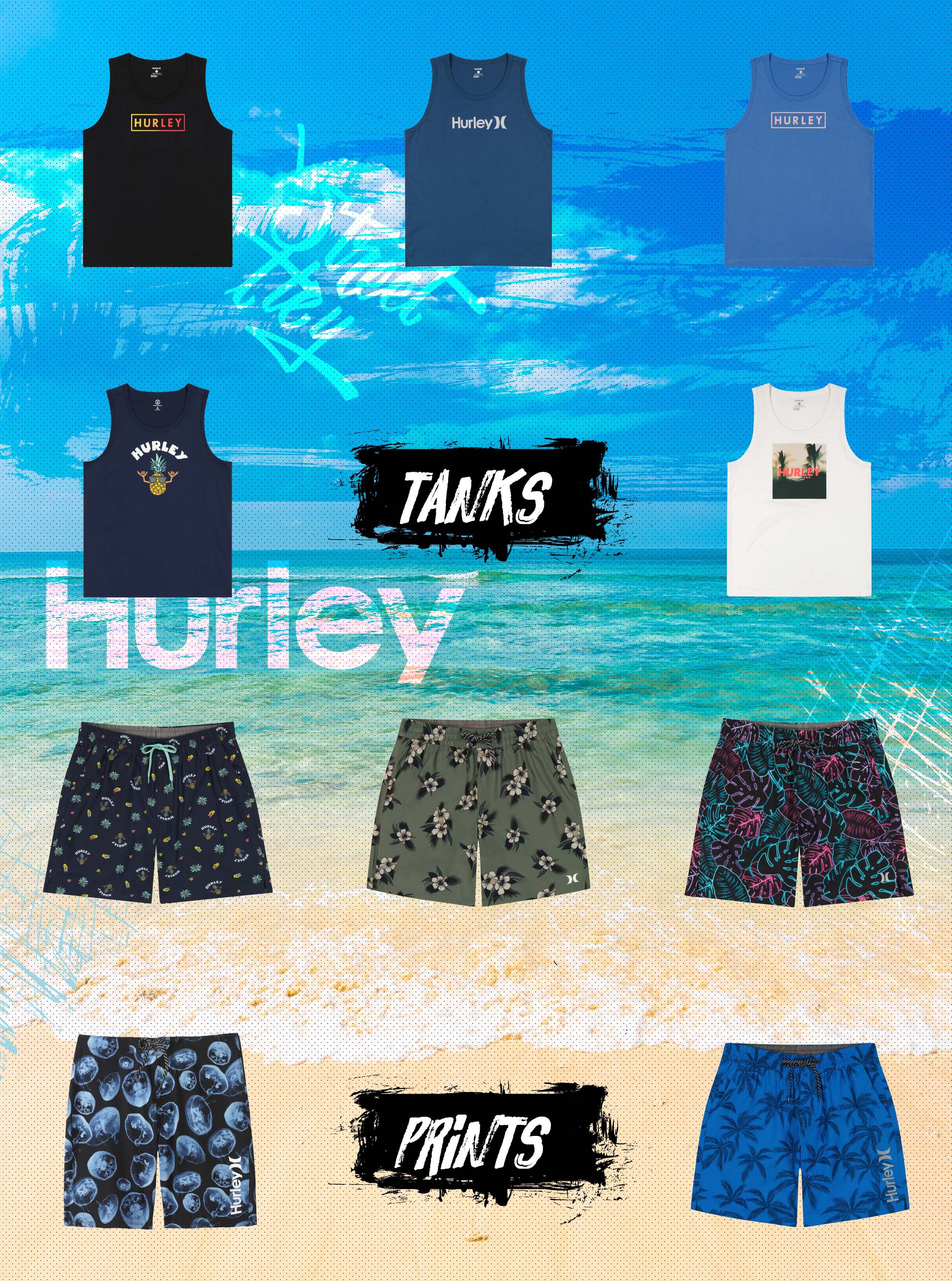 Hurley Set 2 Pezzi Uomo: Maglietta Manica Lunga E Pantalone | Tessuto Elasticizzato | Tecnologia H2O DRI | Girocollo Senza Etichetta