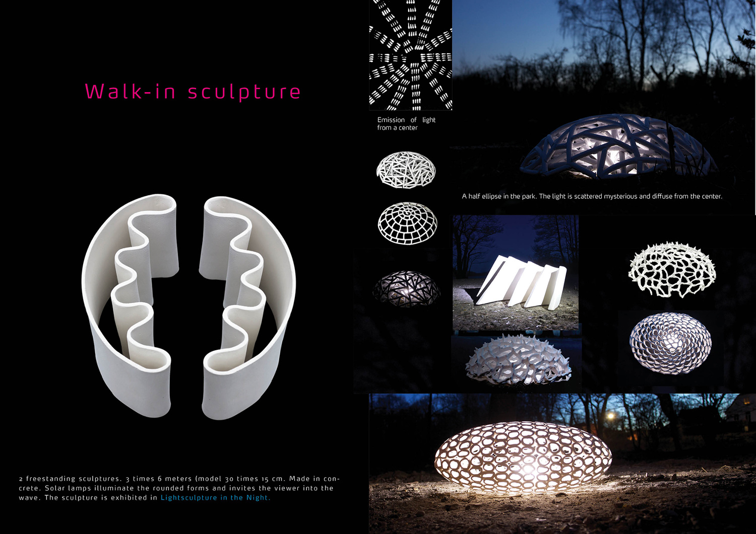 Light sculptures in the night kristine boesen