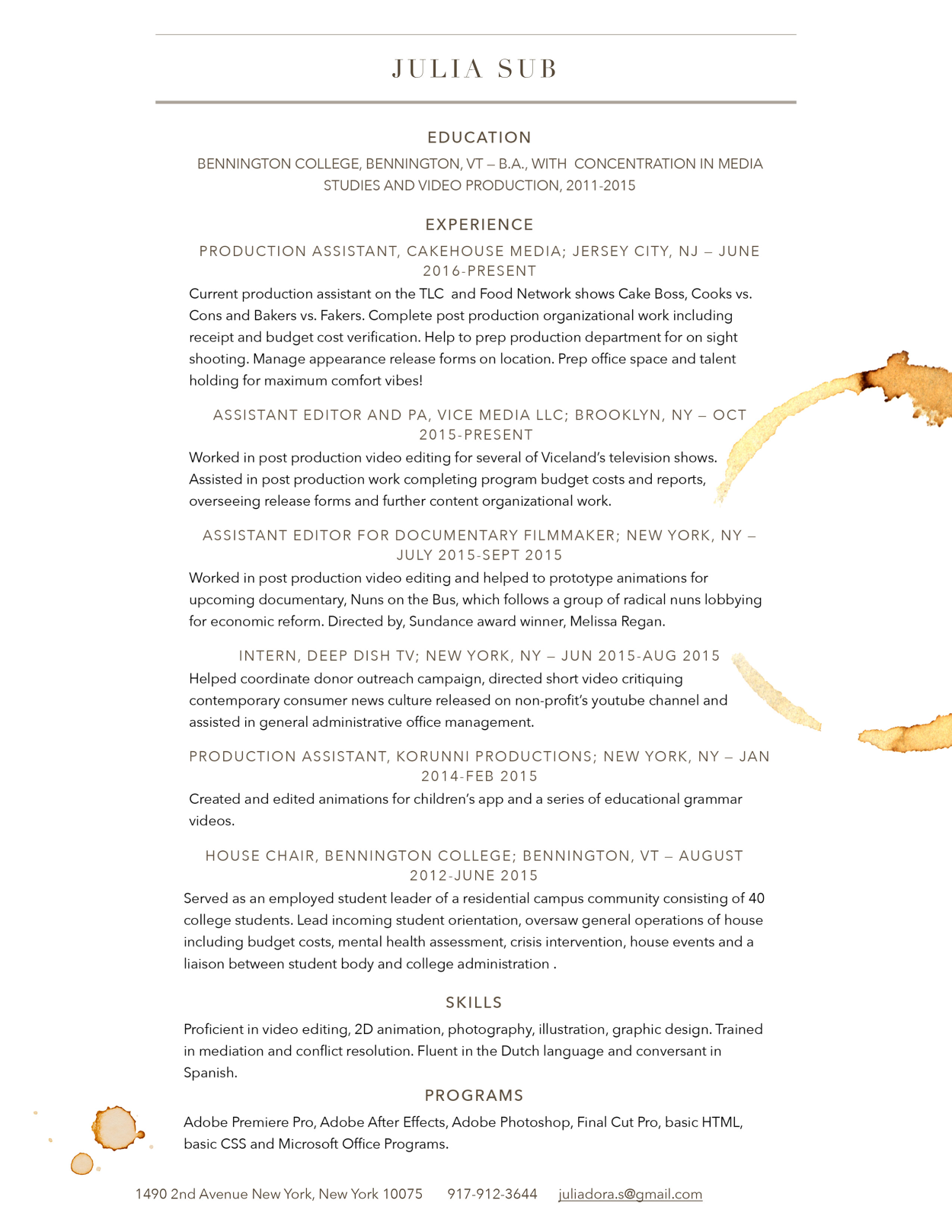 resume julia sub modern resume formats for vicep residents