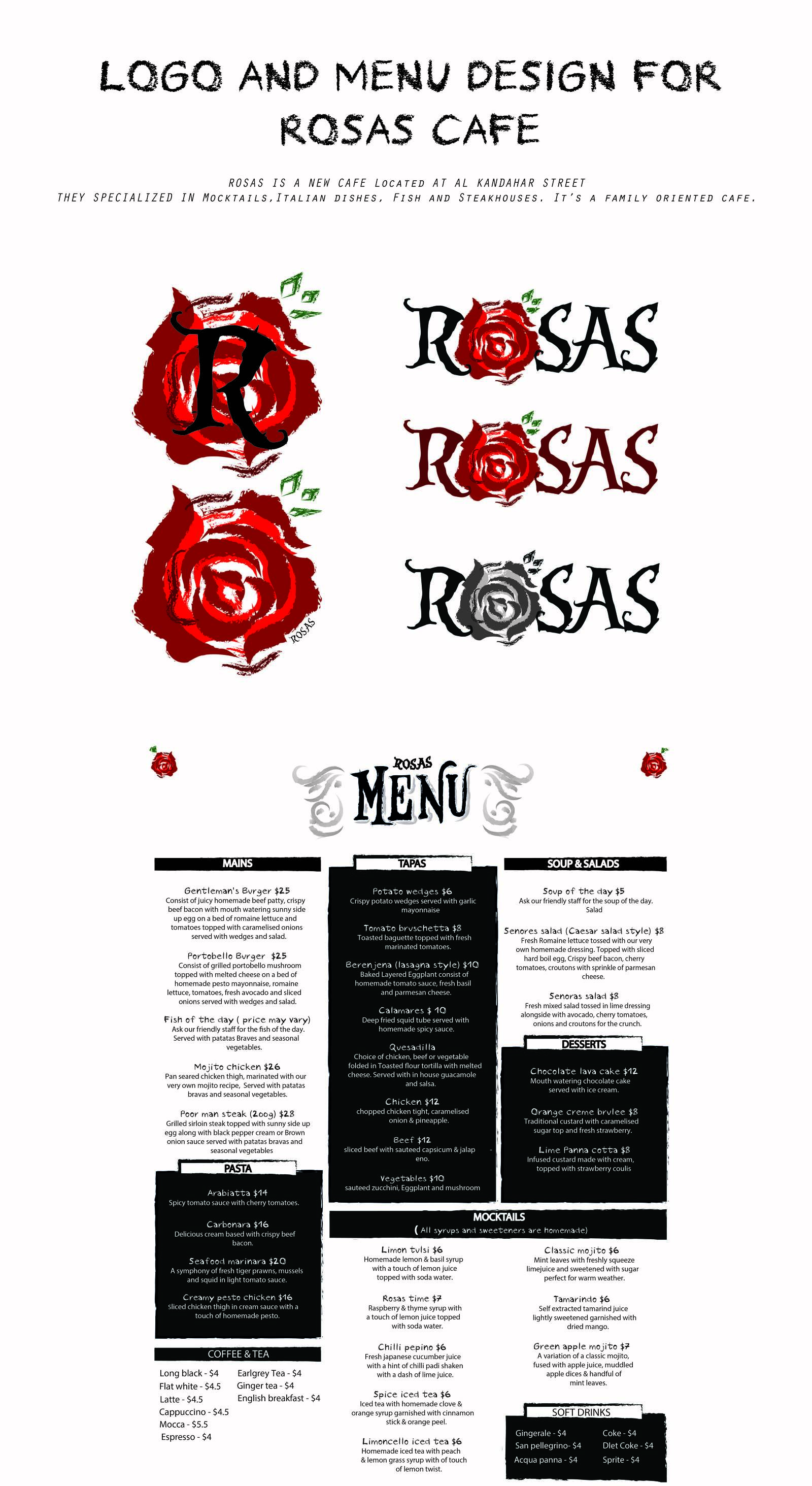 Rosas Cafe Logo Design Kitsch