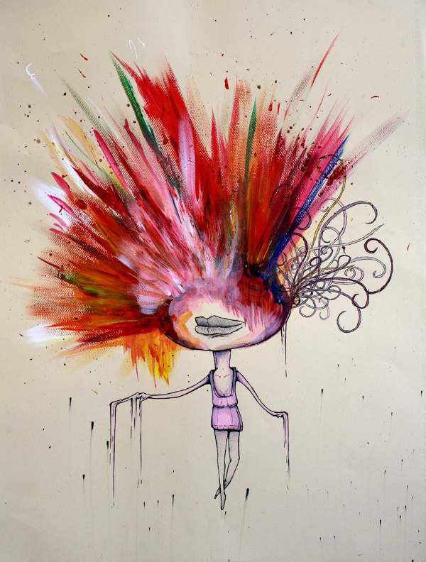 exploding head salvador medrano art