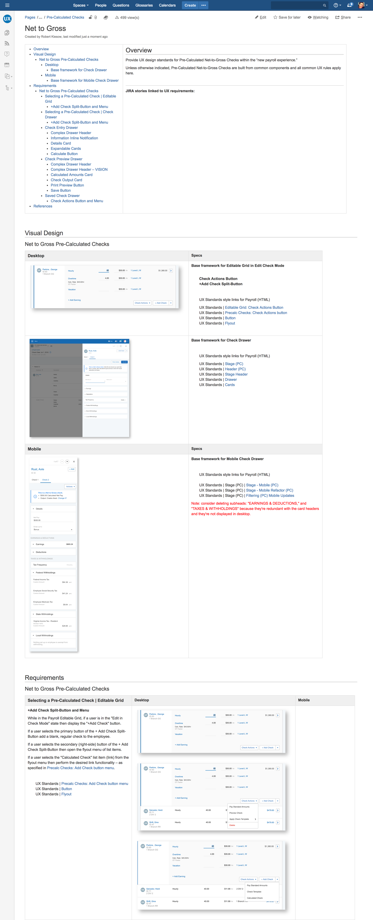UX Requirements - Robert Kiesow Design