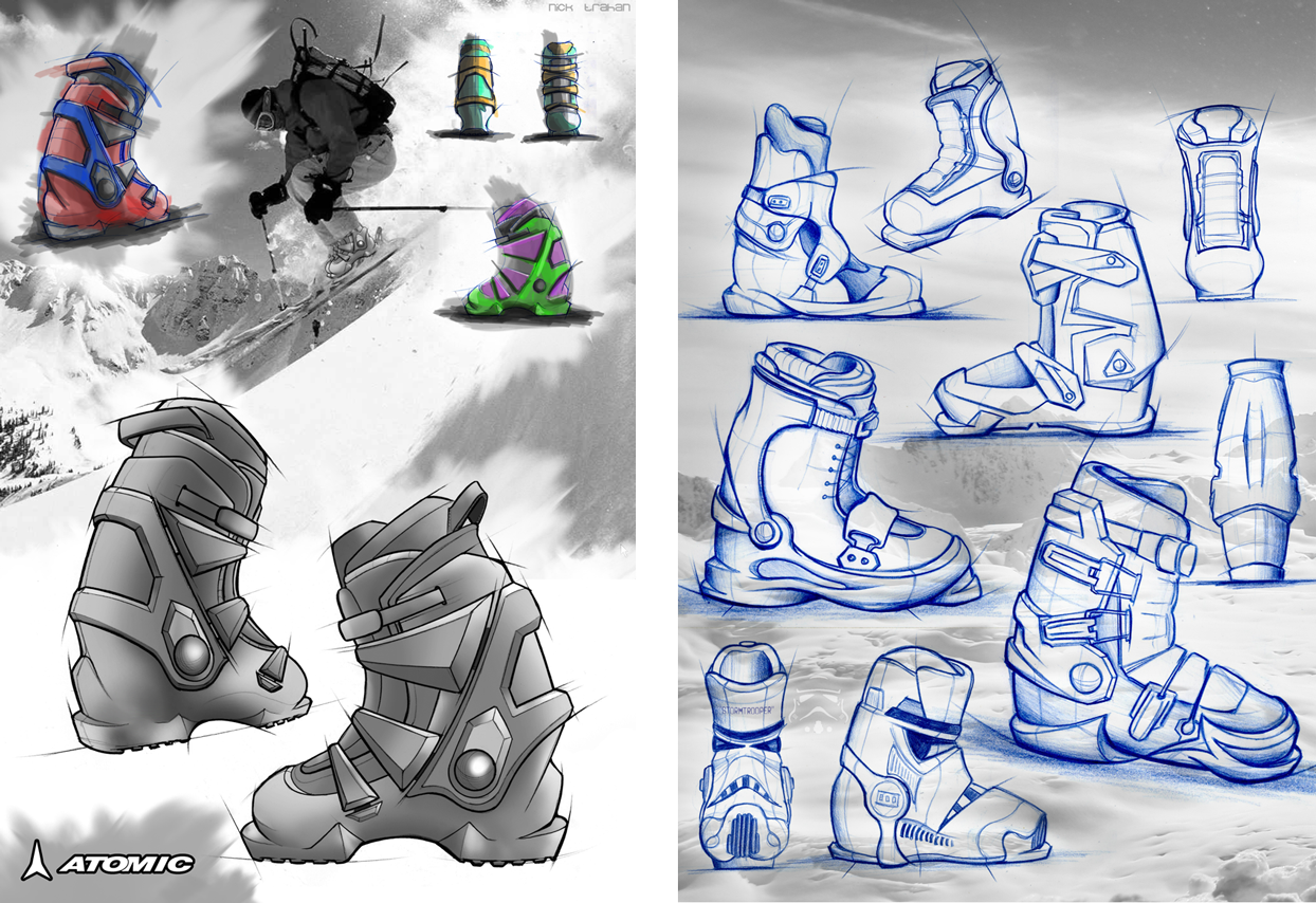 Ski Boot Sketches Nick Trahan Design