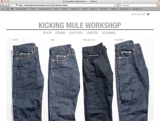 kicking mule jeans