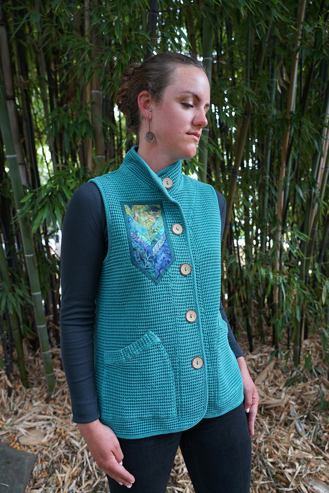 Seafoam Green Chevron Vest - Brie 