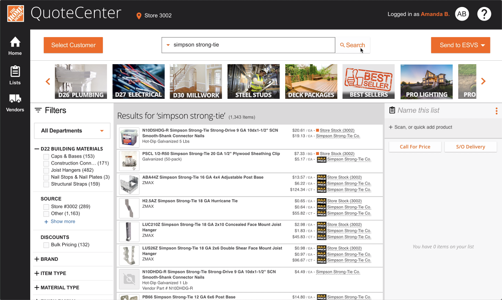 Home Depot Quote Center JISUCHOI