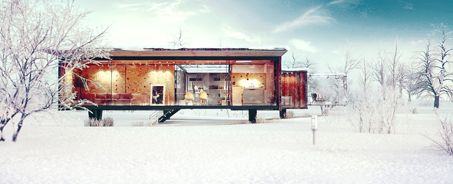 Exterior Container House Visualization - Pajaro Speed / 3d and Photography