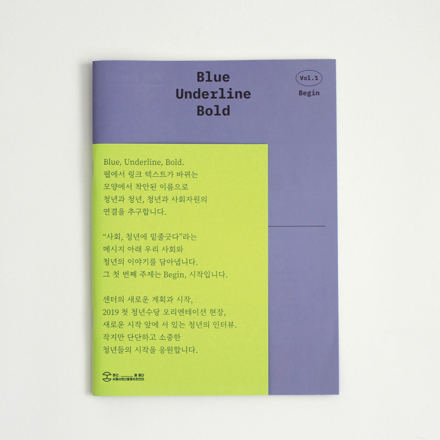 〈Blue, Underline, Bold〉 표지 시스템 이응셋
