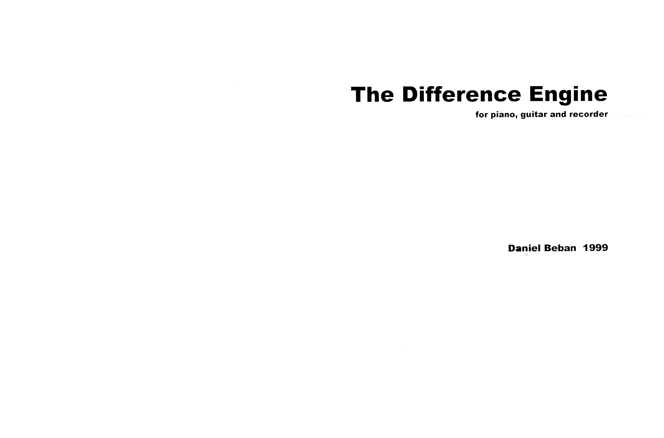 The Difference Engine (1999) Daniel Beban