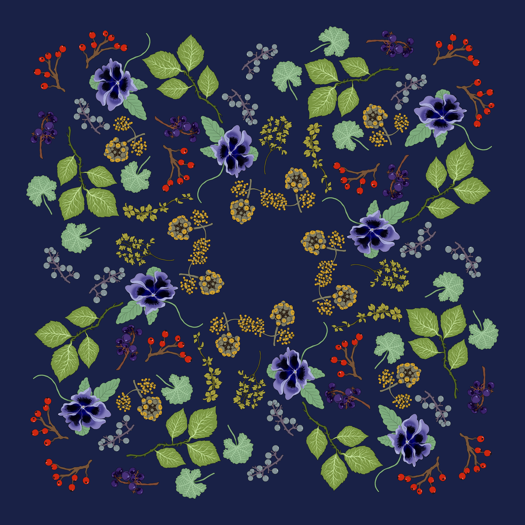 Winter Flower Scarf Design Lizzie Fray