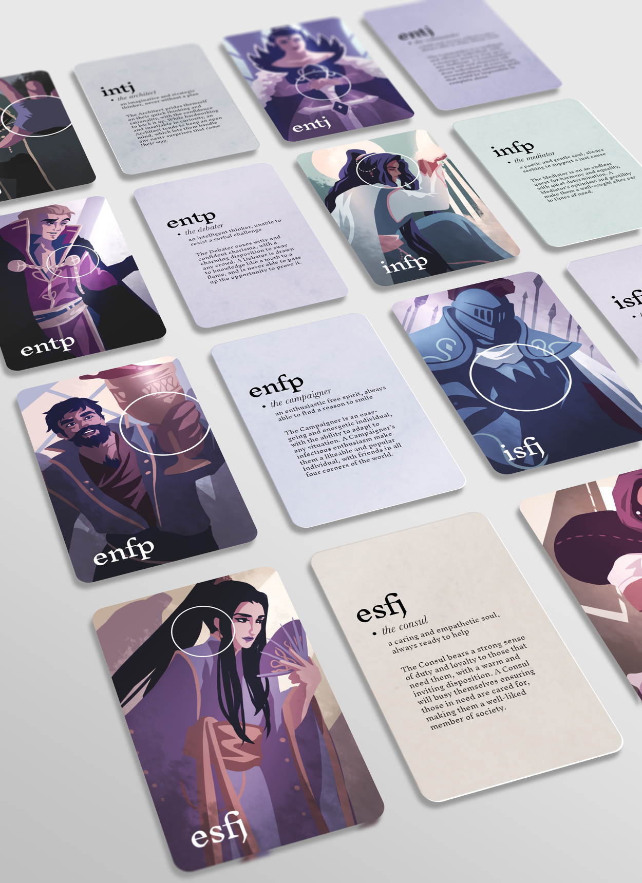 MBTI Card Project Marcella Cheng Illustration