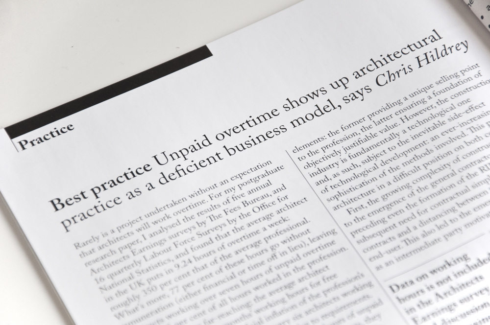 Architects' Journal Article Hildrey Studio