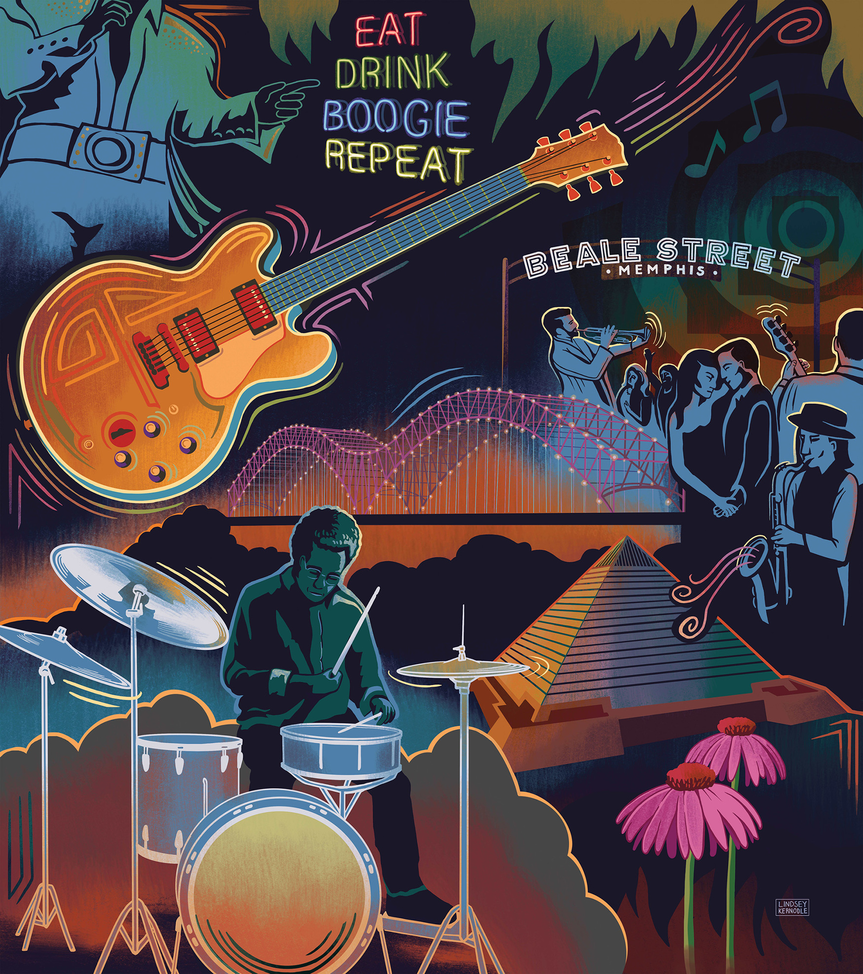 Memphis Mural Walmart - Lindsey Kernodle Artwork